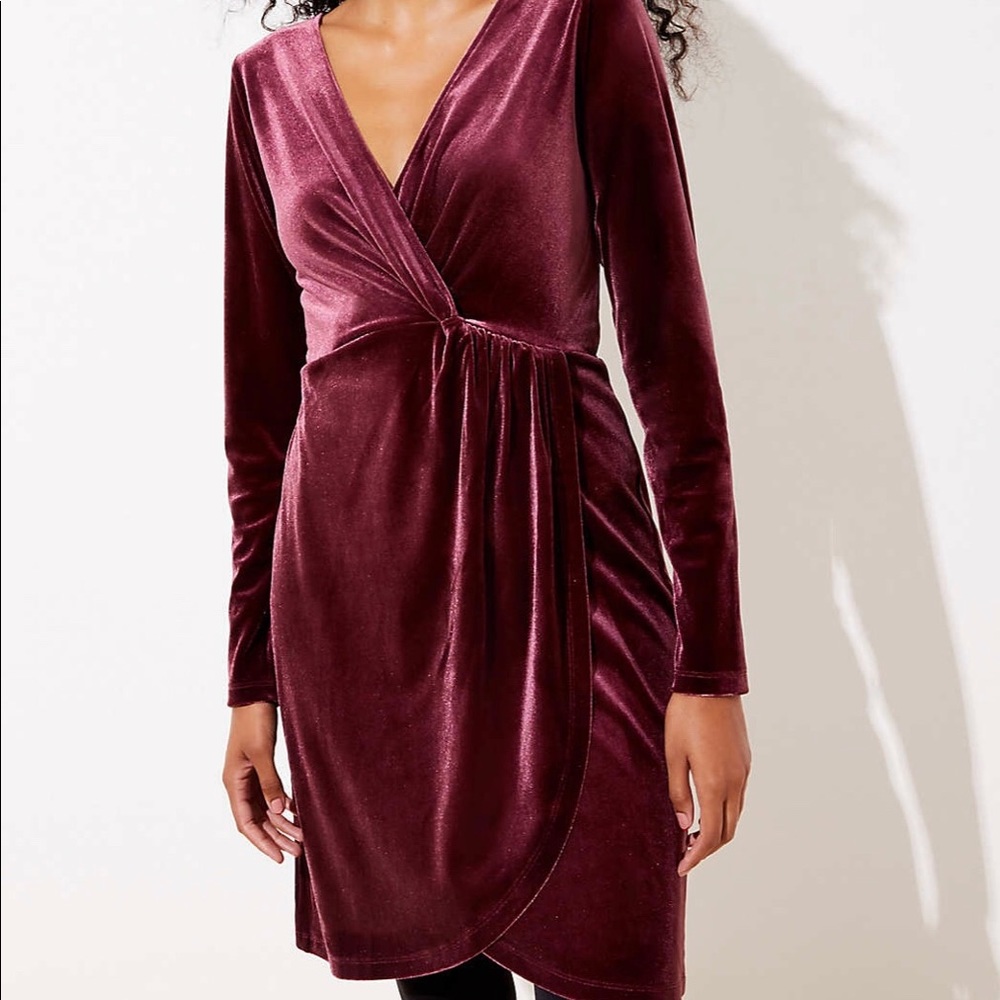 Loft Velvet Knot Wrap Dress- NWT